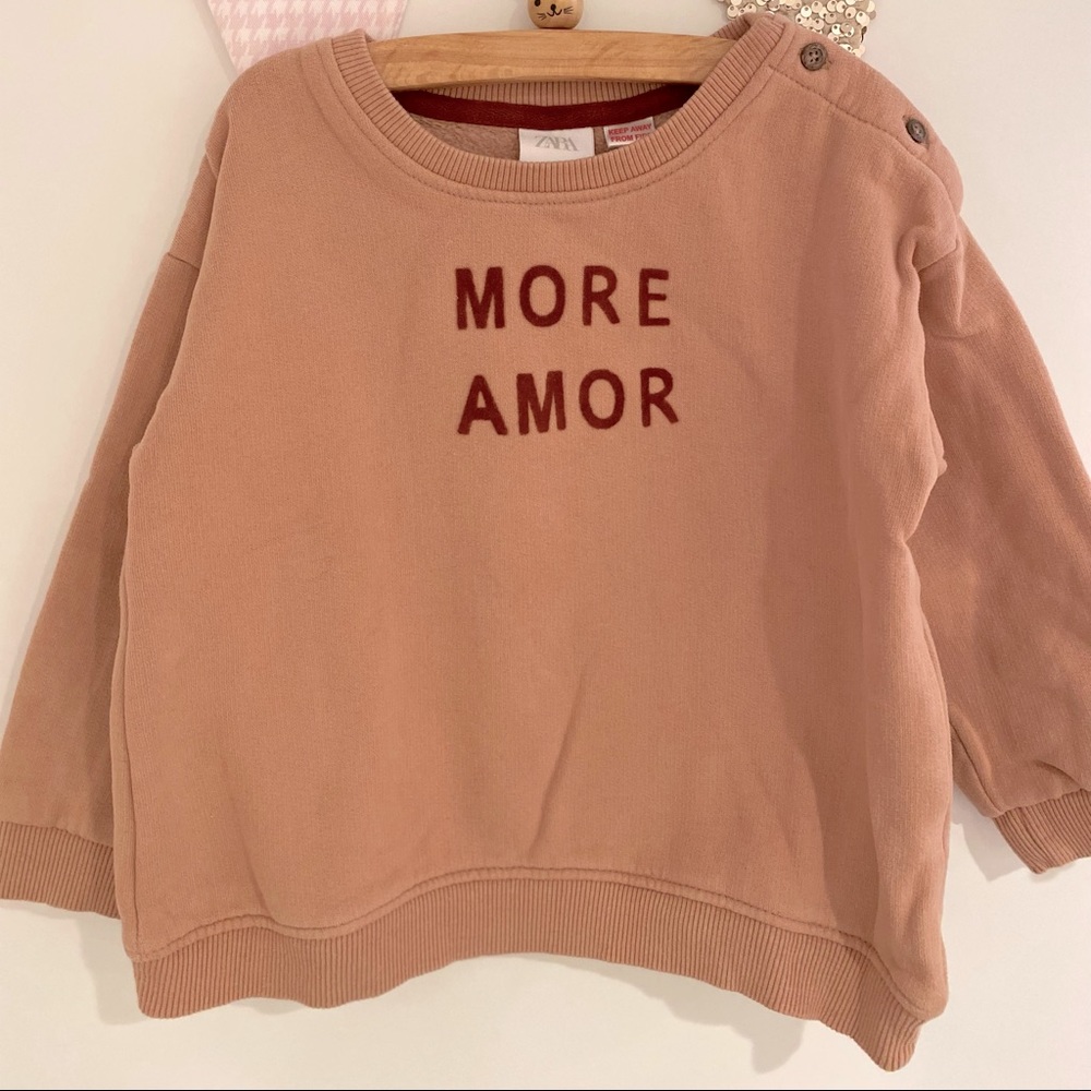 Zara - More Amore, blush sweat shirt size 4/5T